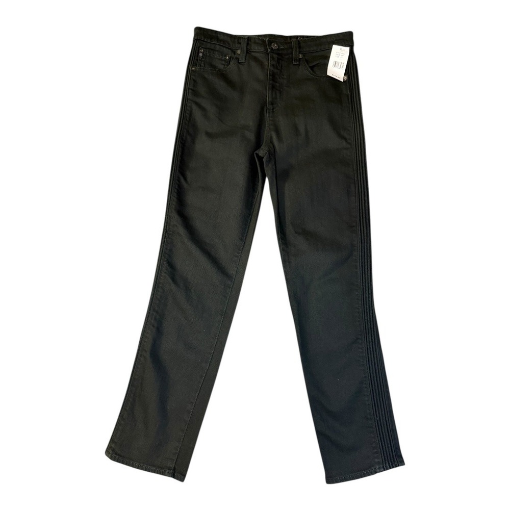 AG Jeans The Isabelle Pintucked High Rise Straight Crop Jeans Size 4 (27) Black